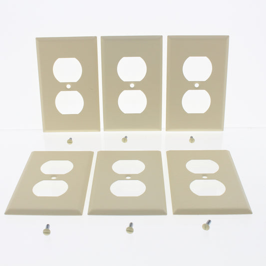 Amerelle C971DIVVP Winkle Ivory Steel 1-Gang Duplex Outlet Metal Covers 6-Pack