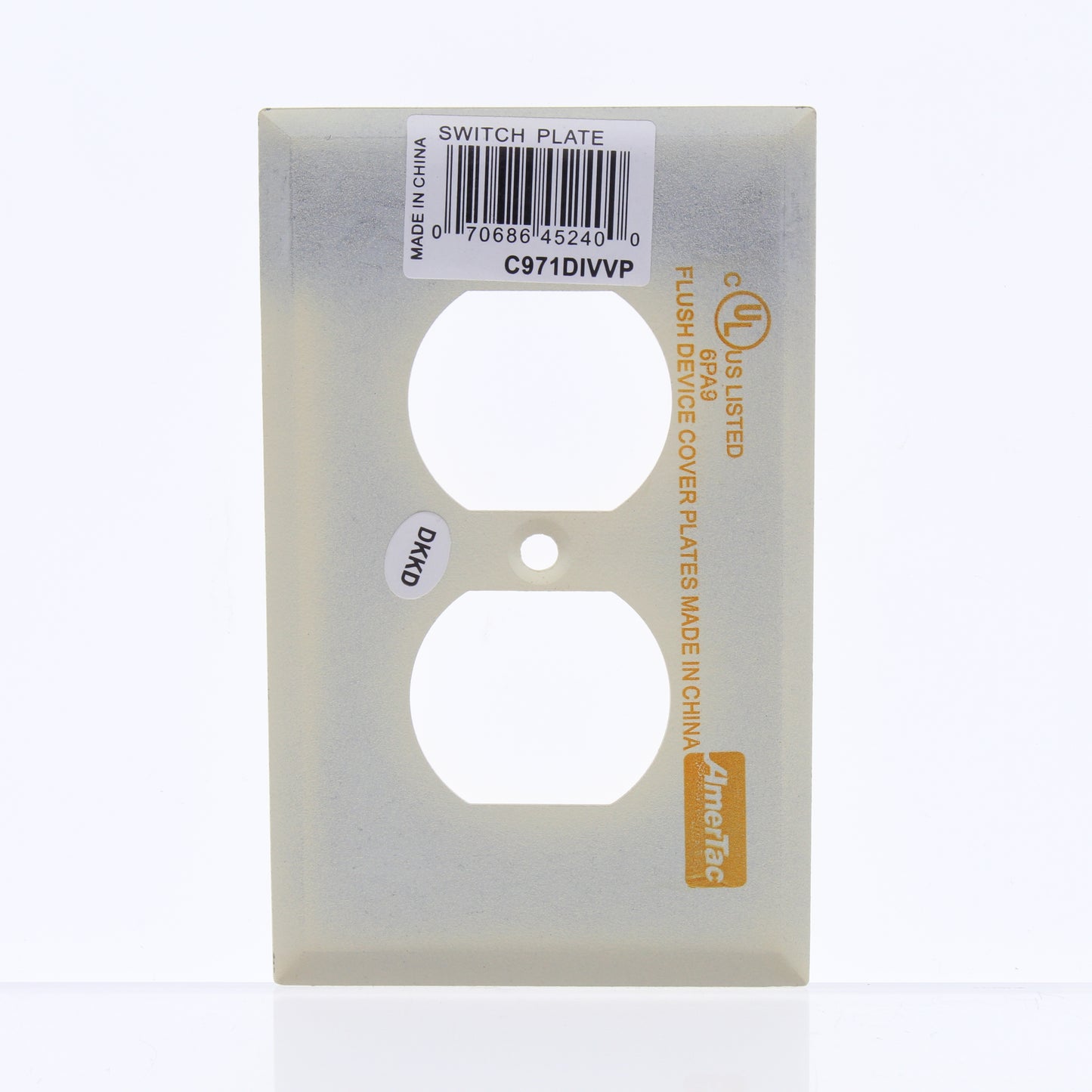 Amerelle C971DIVVP Winkle Ivory Steel 1-Gang Duplex Outlet Metal Covers 6-Pack