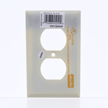 Amerelle C971DIVVP Winkle Ivory Steel 1-Gang Duplex Outlet Metal Covers 6-Pack