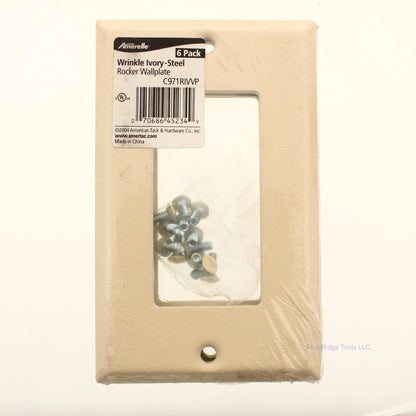 Amerelle C971RIVVP Ivory 1-gang Decorator Steel Standard Wallplate Cover 6-pack