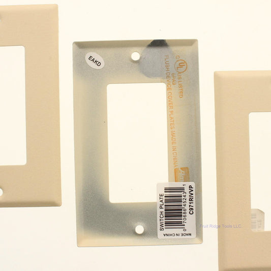 Amerelle C971RIVVP Ivory 1-gang Decorator Steel Standard Wallplate Cover 6-pack