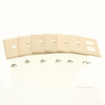Amerelle C971TDIVVP Ivory 2-Gang Duplex Toggle Standard Steel Wallplates 6pcs