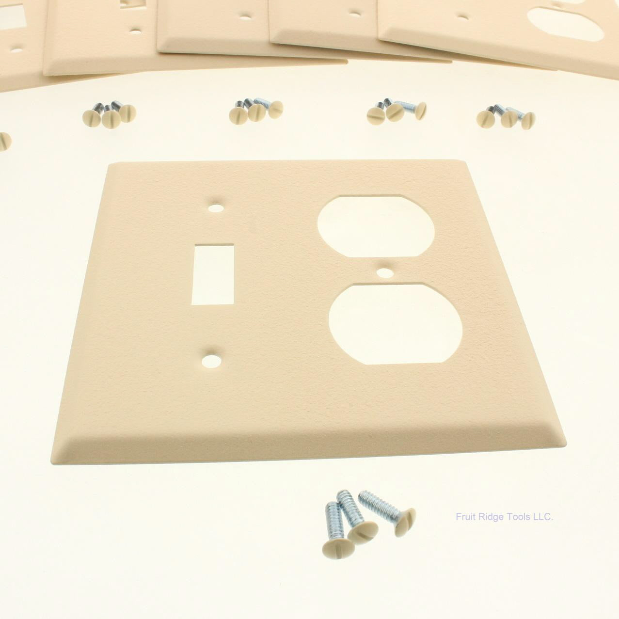 Amerelle C971TDIVVP Ivory 2-Gang Duplex Toggle Standard Steel Wallplates 6pcs