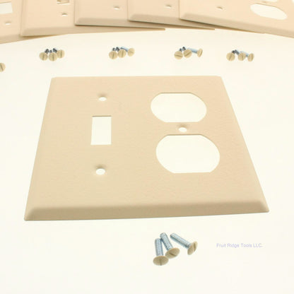 Amerelle C971TDIVVP Ivory 2-Gang Duplex Toggle Standard Steel Wallplates 6pcs