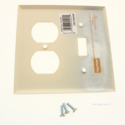 Amerelle C971TDIVVP Ivory 2-Gang Duplex Toggle Standard Steel Wallplates 6pcs