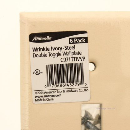 Amerelle C971TRIVVP Ivory 2-gang Toggle Steel Standard Wallplate Cover 6-pack