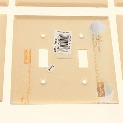 Amerelle C971TRIVVP Ivory 2-gang Toggle Steel Standard Wallplate Cover 6-pack