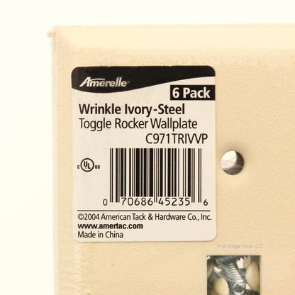 Amerelle C971TTIVVP Ivory 2-Gang Toggle Decorator Steel Wallplate Covers 6pcs