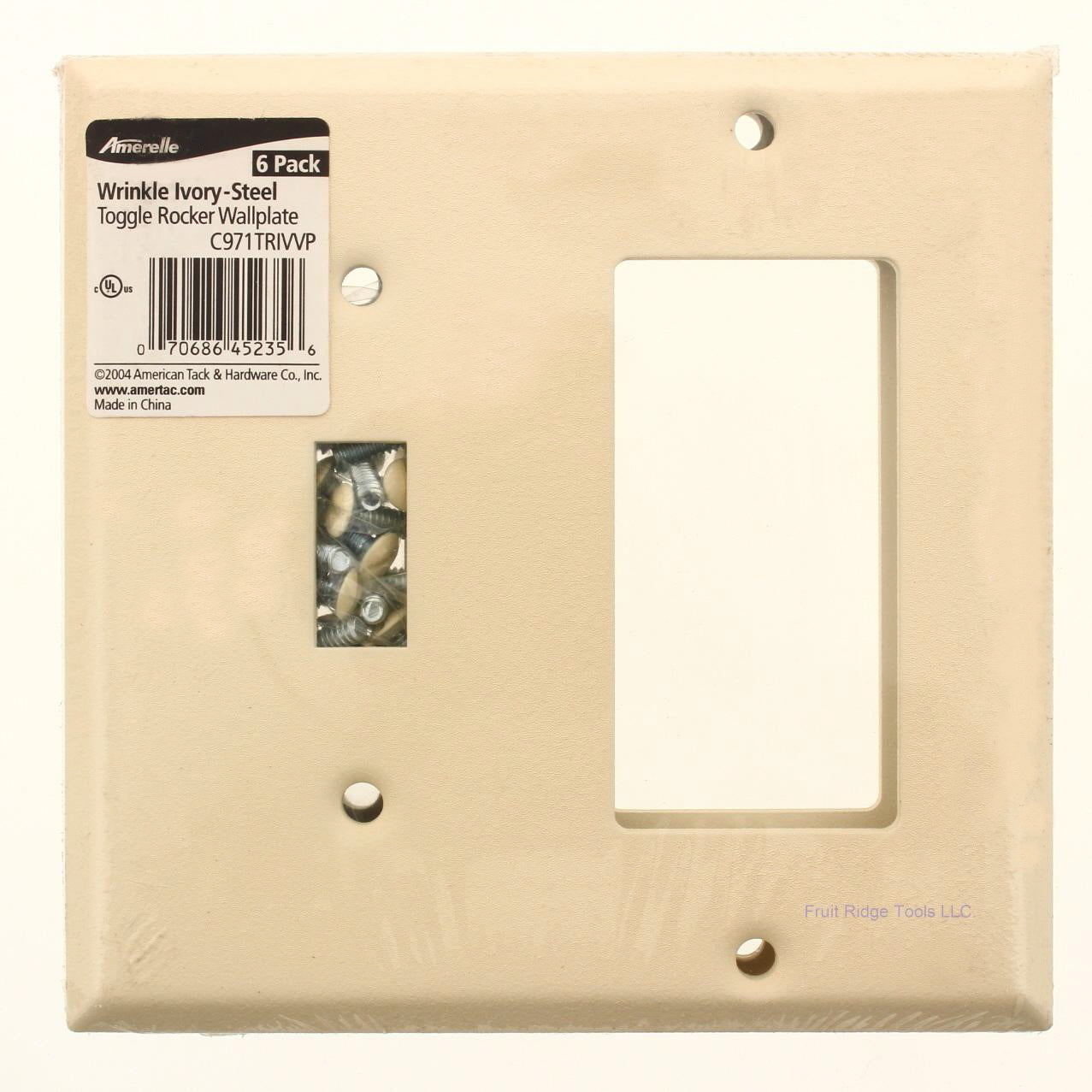 Amerelle C971TTIVVP Ivory 2-Gang Toggle Decorator Steel Wallplate Covers 6pcs