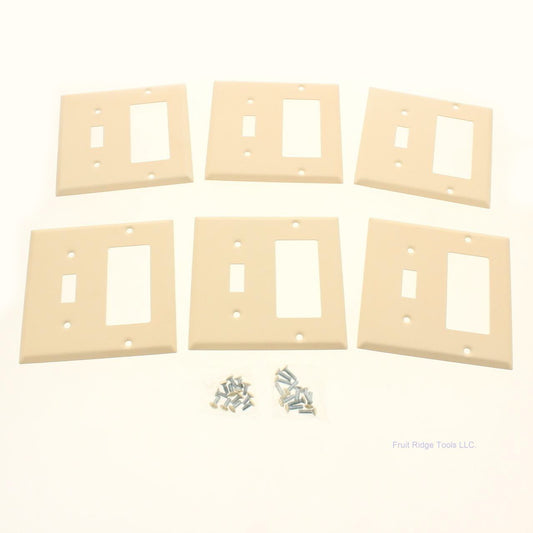 Amerelle C971TTIVVP Ivory 2-Gang Toggle Decorator Steel Wallplate Covers 6pcs