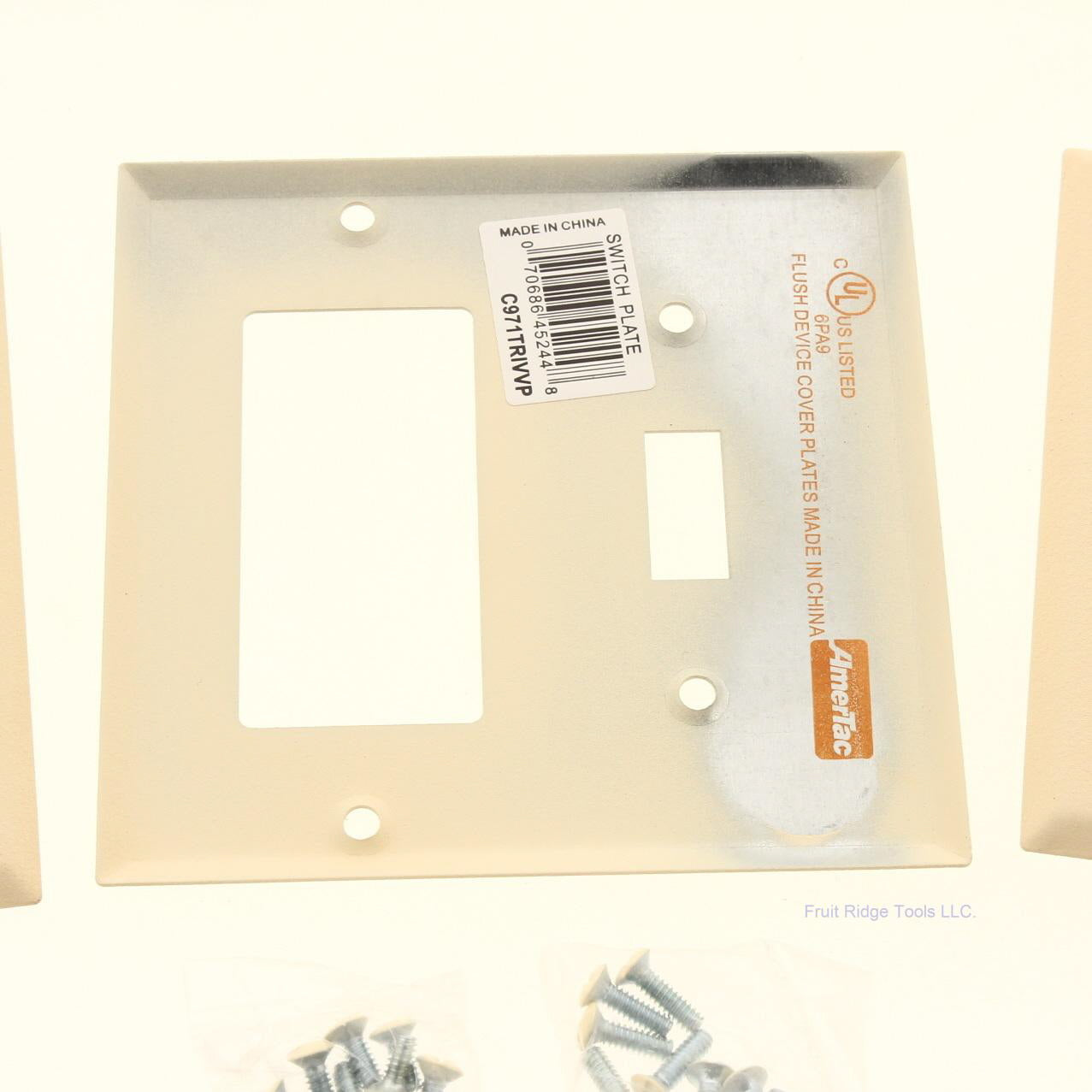 Amerelle C971TTIVVP Ivory 2-Gang Toggle Decorator Steel Wallplate Covers 6pcs