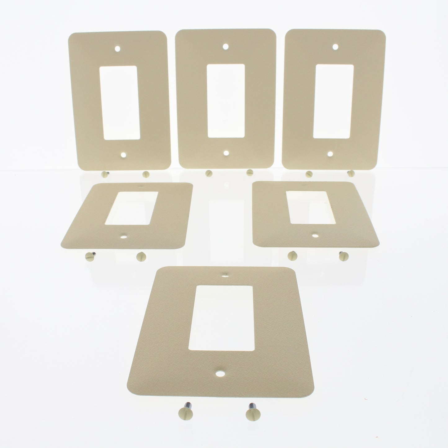 Amerelle C972RIVVP Large Wrinkle Ivory Steel 1-Gang Rocker Cover Wallplates 6pcs