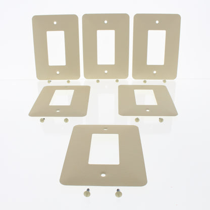 Amerelle C972RIVVP Large Wrinkle Ivory Steel 1-Gang Rocker Cover Wallplates 6pcs
