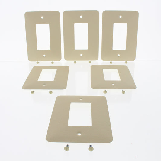 Amerelle C972RIVVP Large Wrinkle Ivory Steel 1-Gang Rocker Cover Wallplates 6pcs