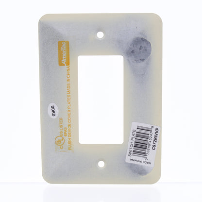 Amerelle C972RIVVP Large Wrinkle Ivory Steel 1-Gang Rocker Cover Wallplates 6pcs
