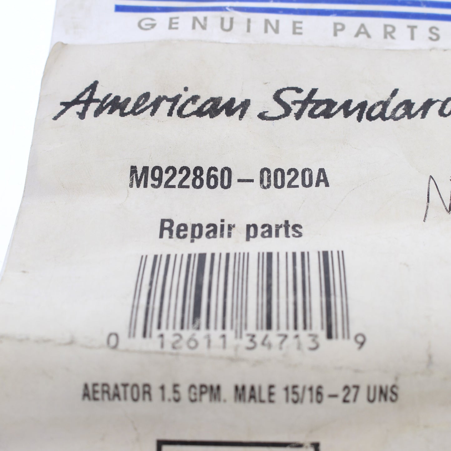 American Standard Male Aerator 1.5 GMP 15/16 Repair Parts M922860-0020A