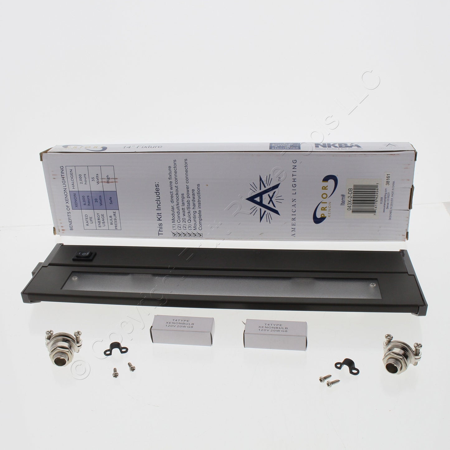 American Lighting PRIORI XENON 14" Black Under Cabinet Fixture 043X-2-DB