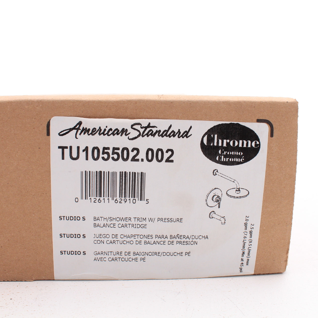 American Standard TU105502.002 Chrome Studio S Shower & Trim 8" Showerhead