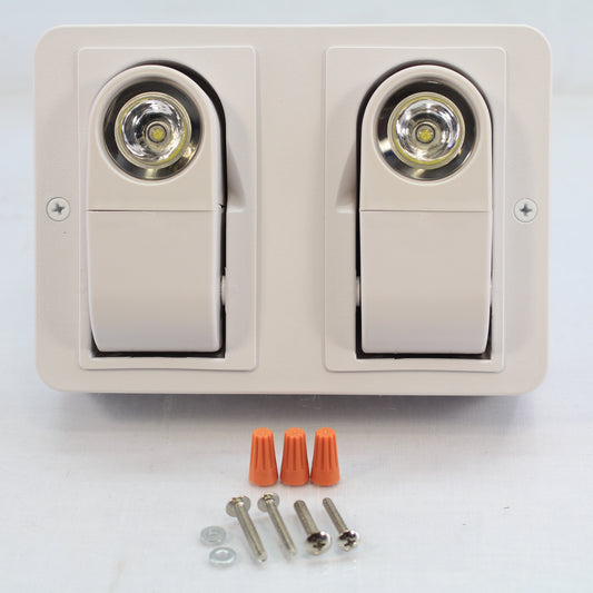 AstraLite LG-LED-REM-2H-W-6 White L.E.D. Remote Dual Heads Emergency Lights