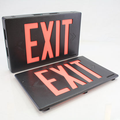 AstraLite TP-U-R-B Universal Thermoplastic Black LED Exit Sign Red Letter ACOnly