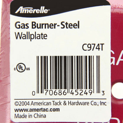 Amerelle Gas Burner Emergency Switch Wallplate 1-Toggle Cover Plate C974T