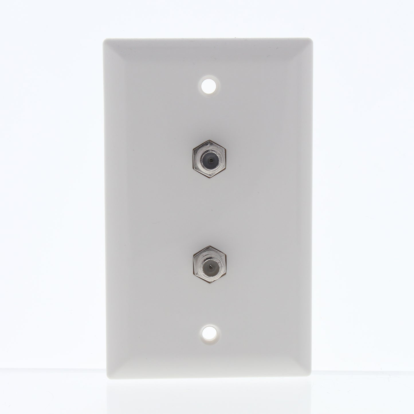 Allen Tel Products White 1-Gang Dual Coaxial Cable Wallplate Video Jack F-Type