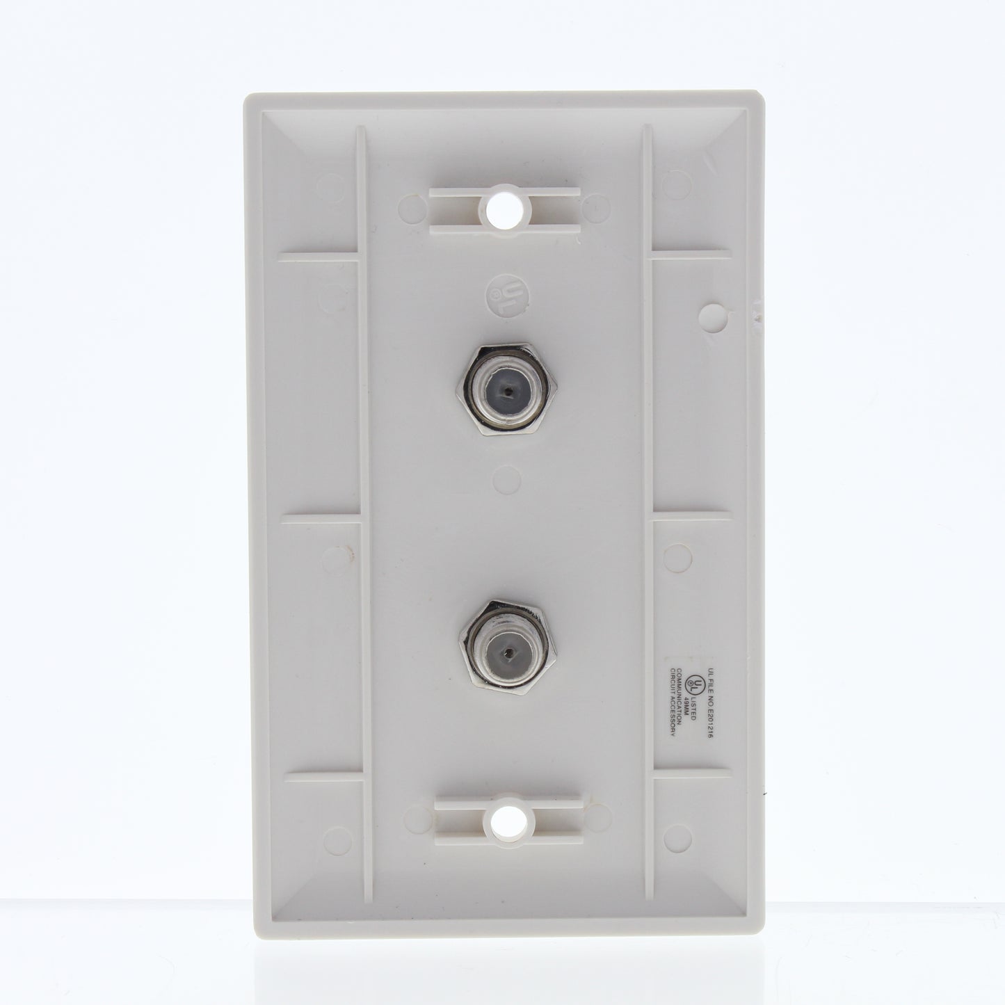 Allen Tel Products White 1-Gang Dual Coaxial Cable Wallplate Video Jack F-Type