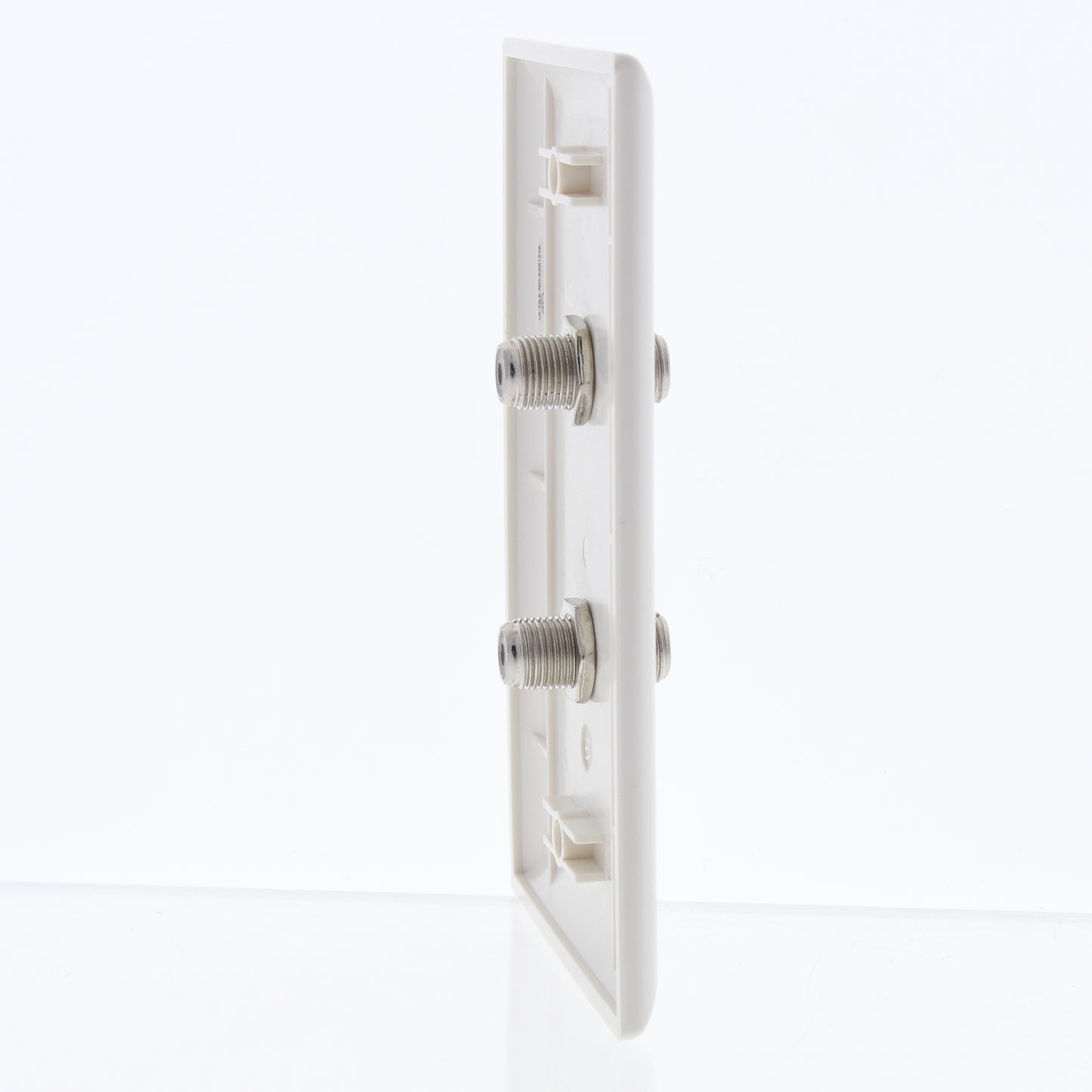 Allen Tel Products White 1-Gang Dual Coaxial Cable Wallplate Video Jack F-Type