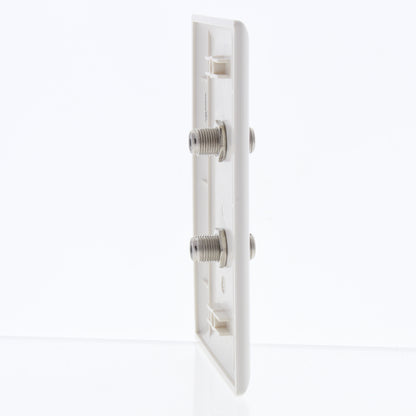 Allen Tel Products White 1-Gang Dual Coaxial Cable Wallplate Video Jack F-Type