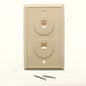 Allen LR64626 Tel Products Ivory 2 Port Telephone Wall Plate Jack Mount
