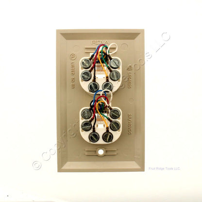 Allen LR64626 Tel Products Ivory 2 Port Telephone Wall Plate Jack Mount