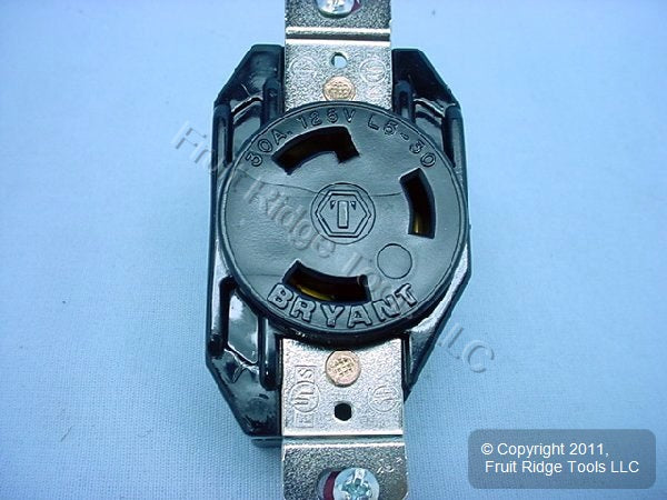 Hubbell Bryant L5-30 Locking Receptacle L5-30R Turn Lock Outlet 30A 125V 70530FR