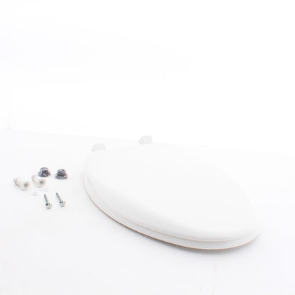 Bemis Elongated White Plastic Toilet Seat Slow-Close Hinges & Easy Clean Feature
