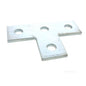 B-Line Steel Zinc Four Hole Flat Tee Plate Connector 9/16" Hole Mounting B133-ZN