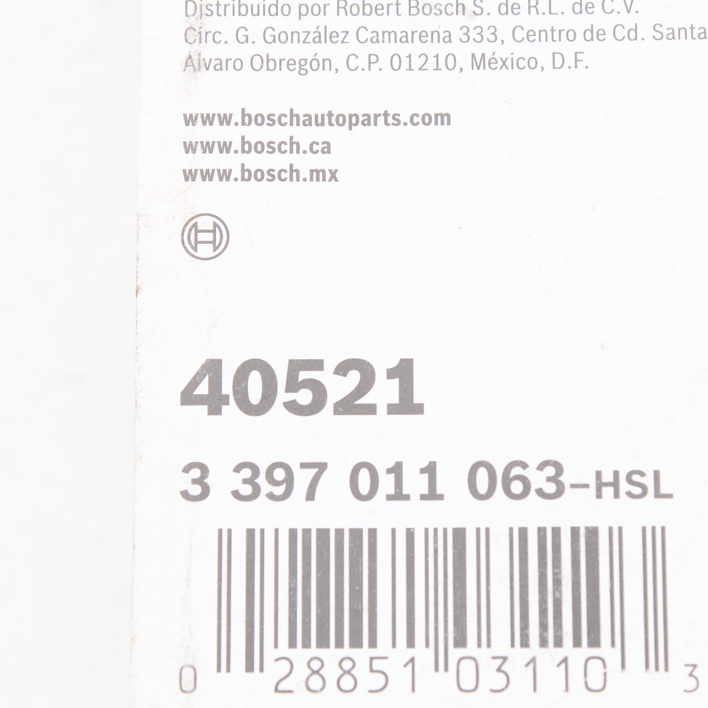 Bosch Automotive 40521 Direct Connect Windshield Wiper Blade 21" Conventional
