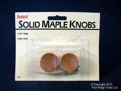 2 Brainerd 1-3/16" Tulip Unfinished Solid Maple Cabinet Drawer Handle Wood Knobs
