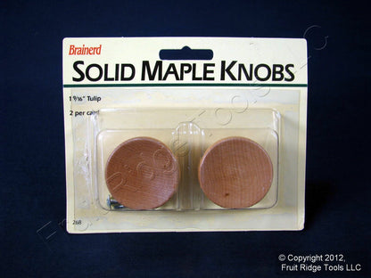 2 Brainerd 1-9/16" Tulip Unfinished Solid Maple Cabinet Drawer Handle Wood Knobs
