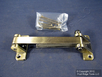 Brainerd Vintage Antique Brass Security Bar Keyless Door Safety Lock 577XC