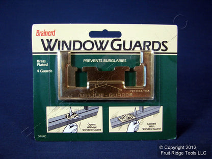 4 Brainerd Brass Plated Window Lock Security Protection Burglary Guards 594XC