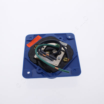 Bryant 21254SLA Blue 20A Quadplex 4-in-1 Receptacle Outlet Adapter Wire Leads