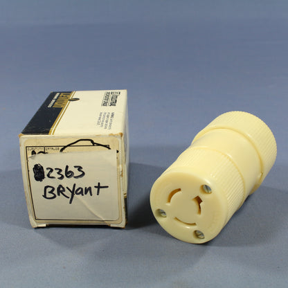 Bryant Nema L10-20R Twist Turn Locking Connector Power Plug 20A 125/250V 2363