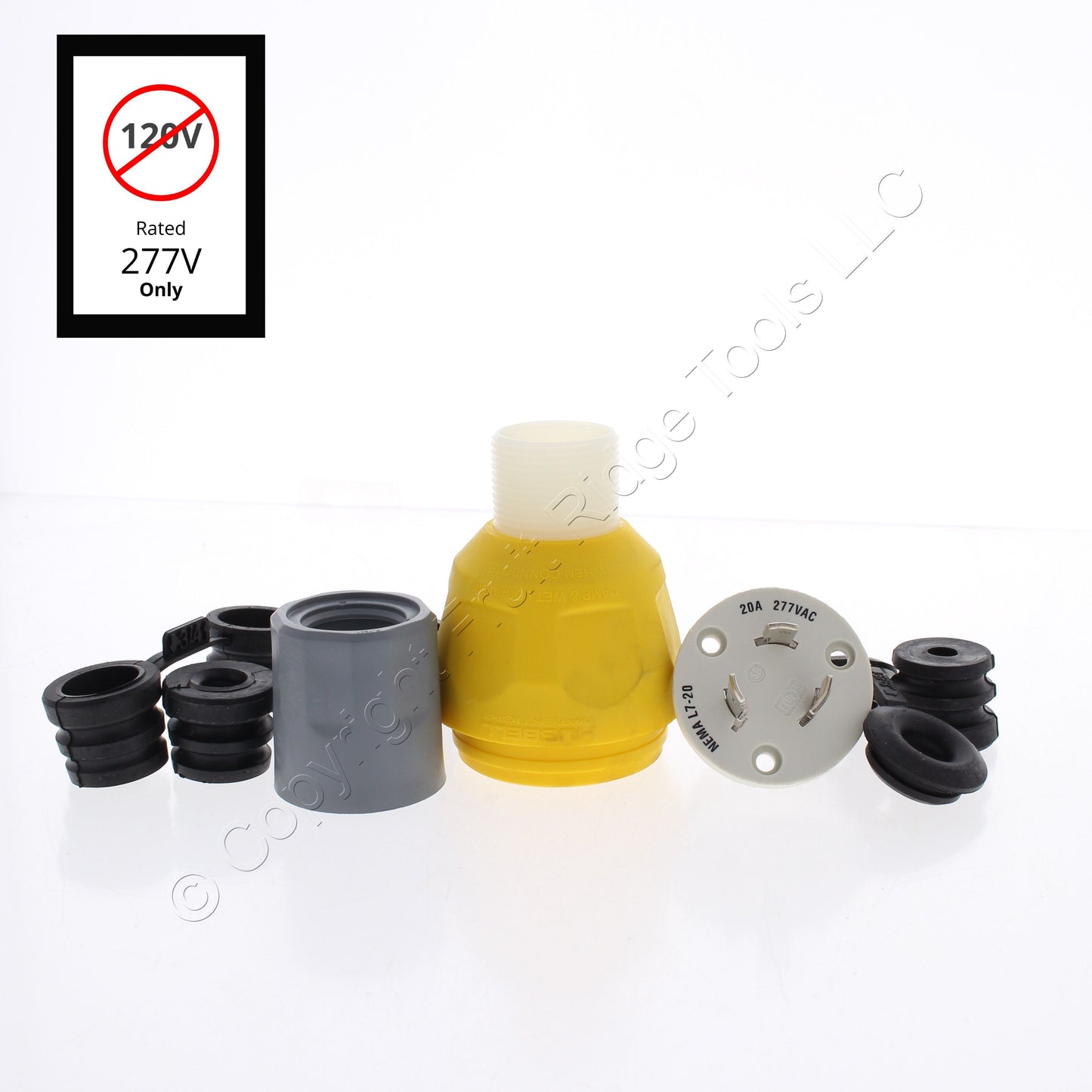 Bryant Watertight Twist Turn Locking Plug Nema L7-20P 20A 277V 26W49