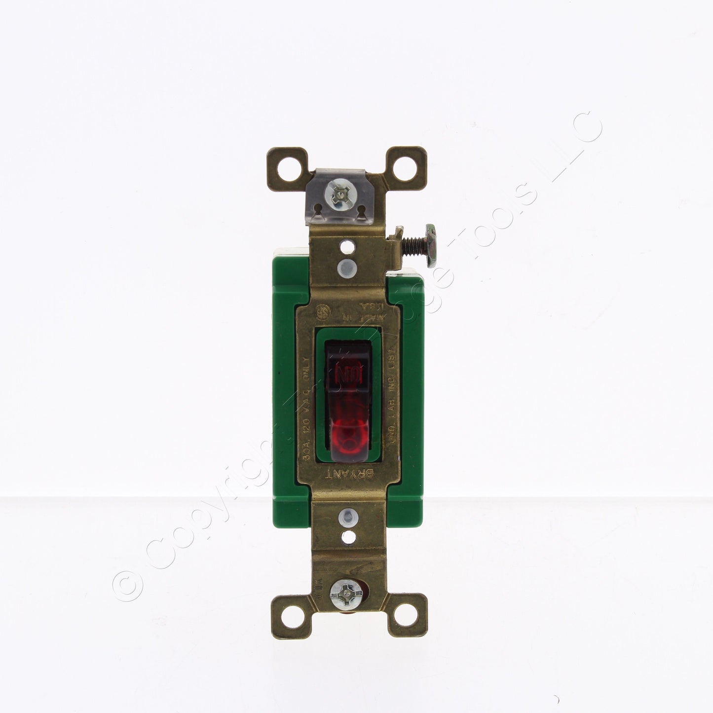 Bryant Red PILOT Light Industrial Toggle Wall AC Switch 30A 120V 3001PLR120