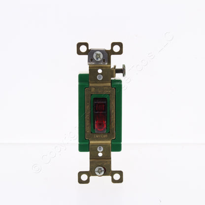 Bryant Red PILOT Light Industrial Toggle Wall AC Switch 30A 120V 3001PLR120