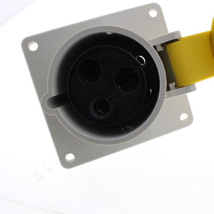 Bryant 332AR4S Splashproof 32A Female Pin & Sleeve Angled Receptacle 100-130V