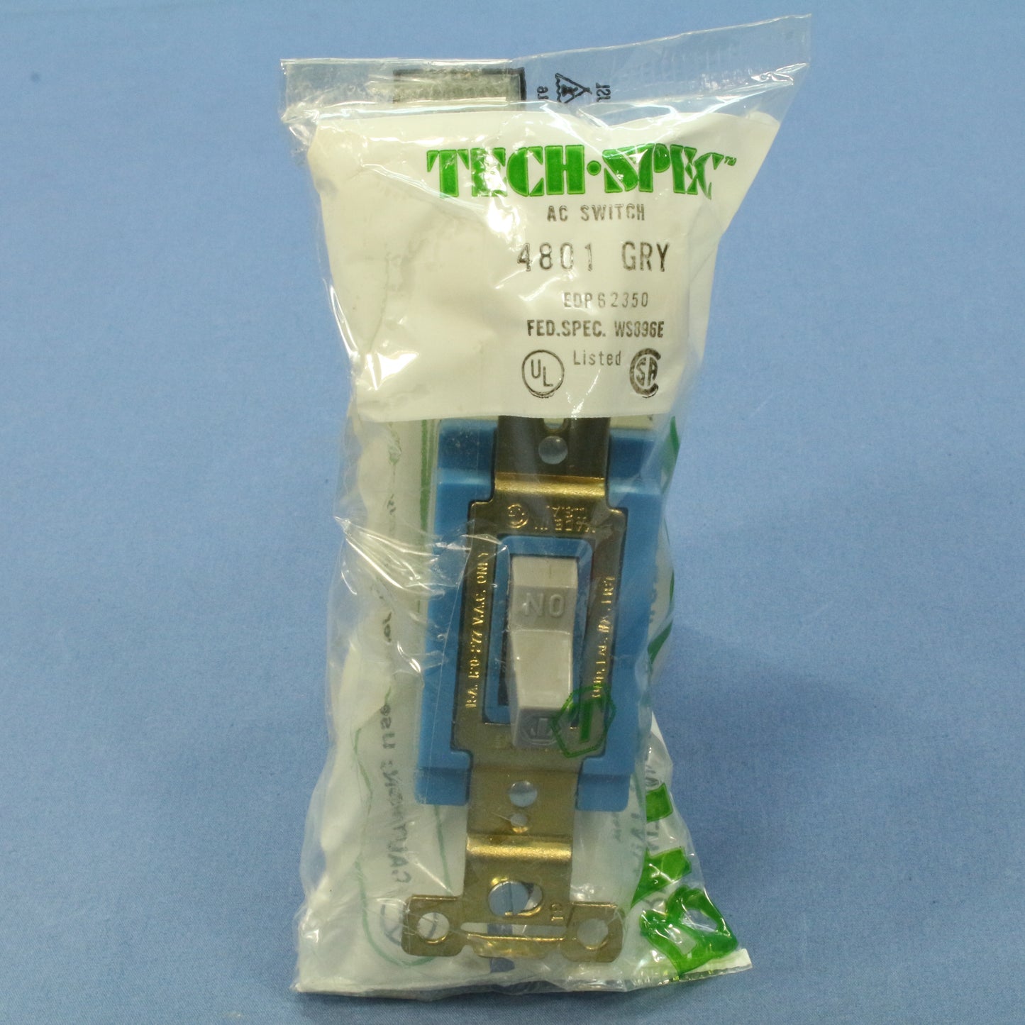 Bryant Gray Industrial Toggle Single Pole Switch Control 15A 120/277V 4801-GRY