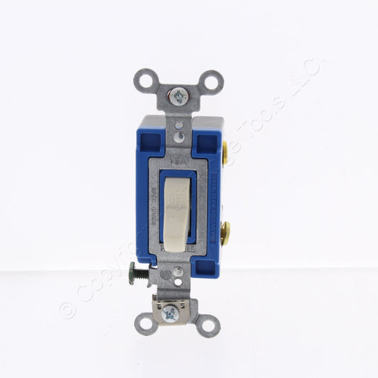 Bryant Lt Almond Toggle Switch Single Pole Industrial Grade 15A 120/277V 4801BLA