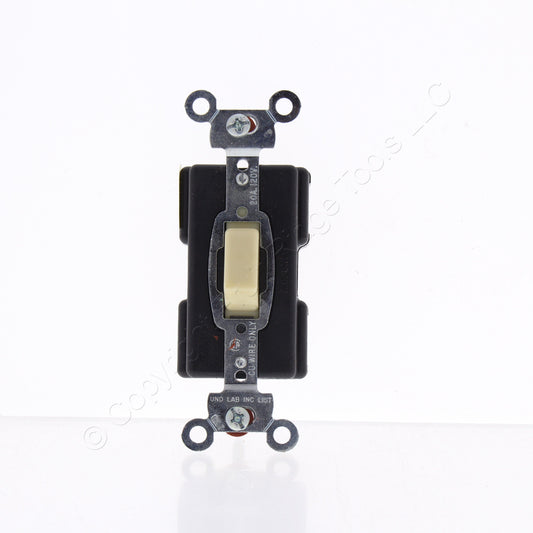 Bryant 4987GLI Ivory 20A Push Button Switch Illuminated Single Pole 120/277V