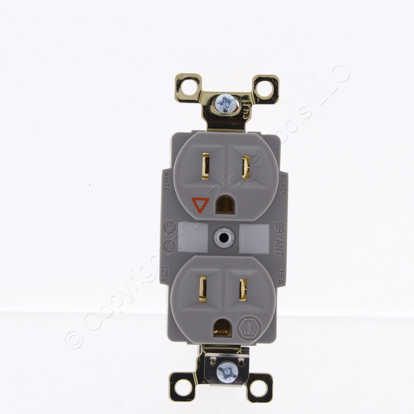 Bryant Gray Isolated Ground Industrial Receptacle Duplex Outlet 15A 5262IGGY