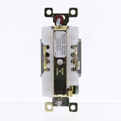 Bryant Gray Isolated Ground Industrial Receptacle Duplex Outlet 15A 5262IGGY